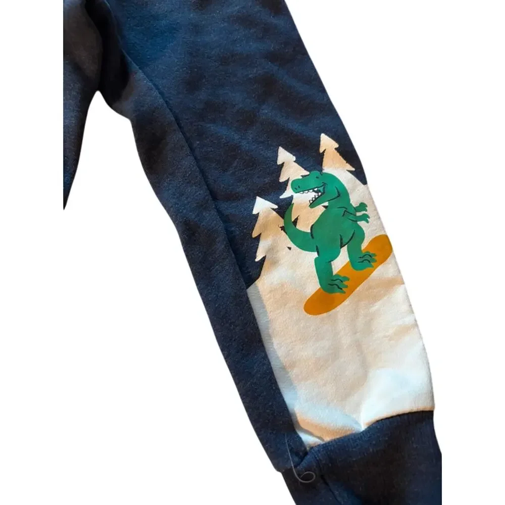 Old Navy Blue Sweatpants Dinosaur Graphic Size 4T